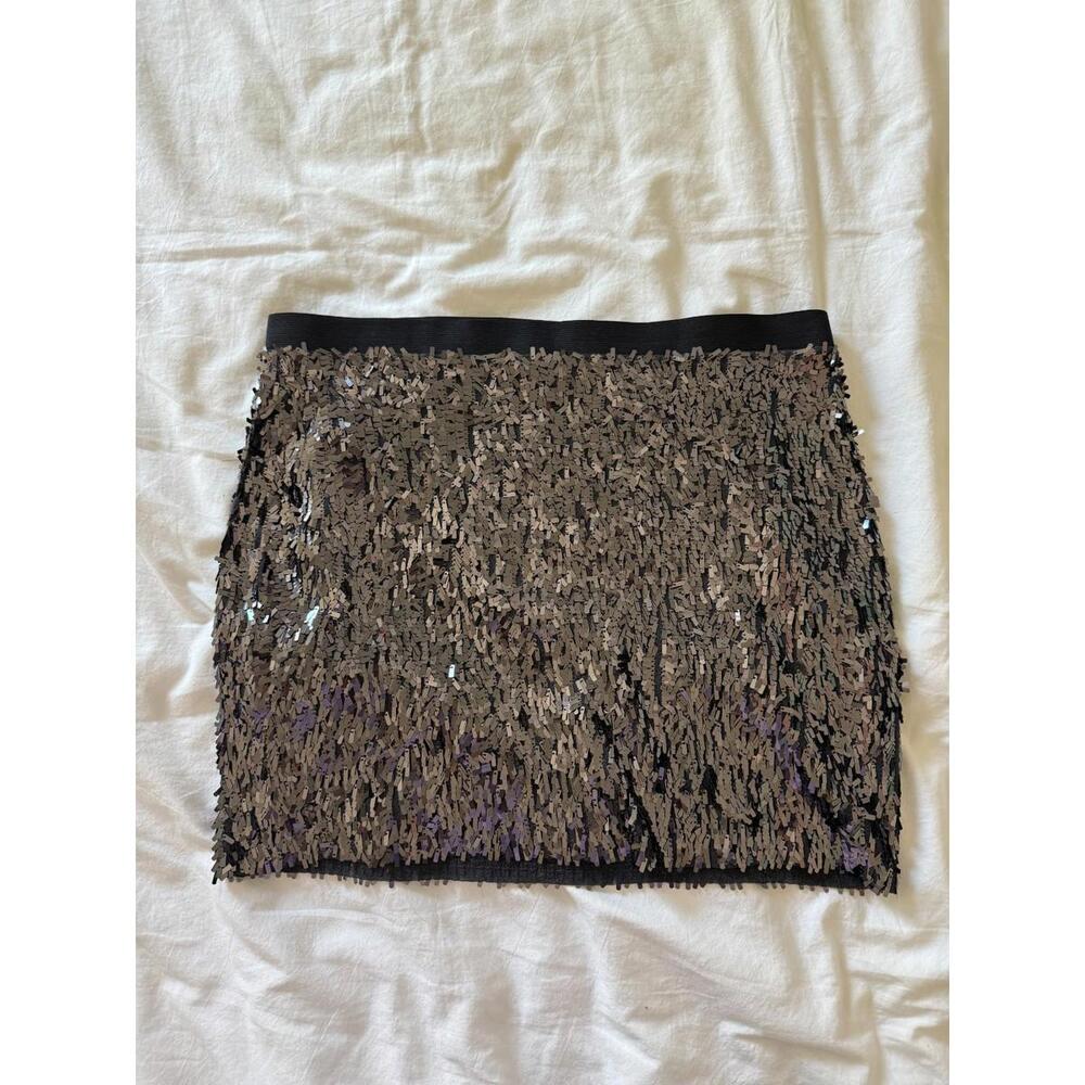 Express Black Sequin Mini Skirt Women’s Size S- Party Night Out Holiday Metallic